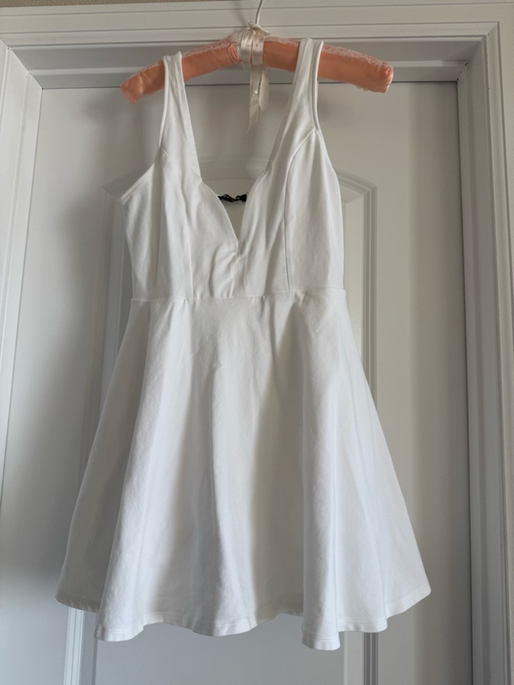 Express White V-Neck Dress with Shorts